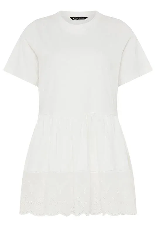 White Tiered Peplum Top