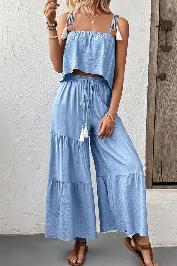 Solid Color Casual Two Piece Set