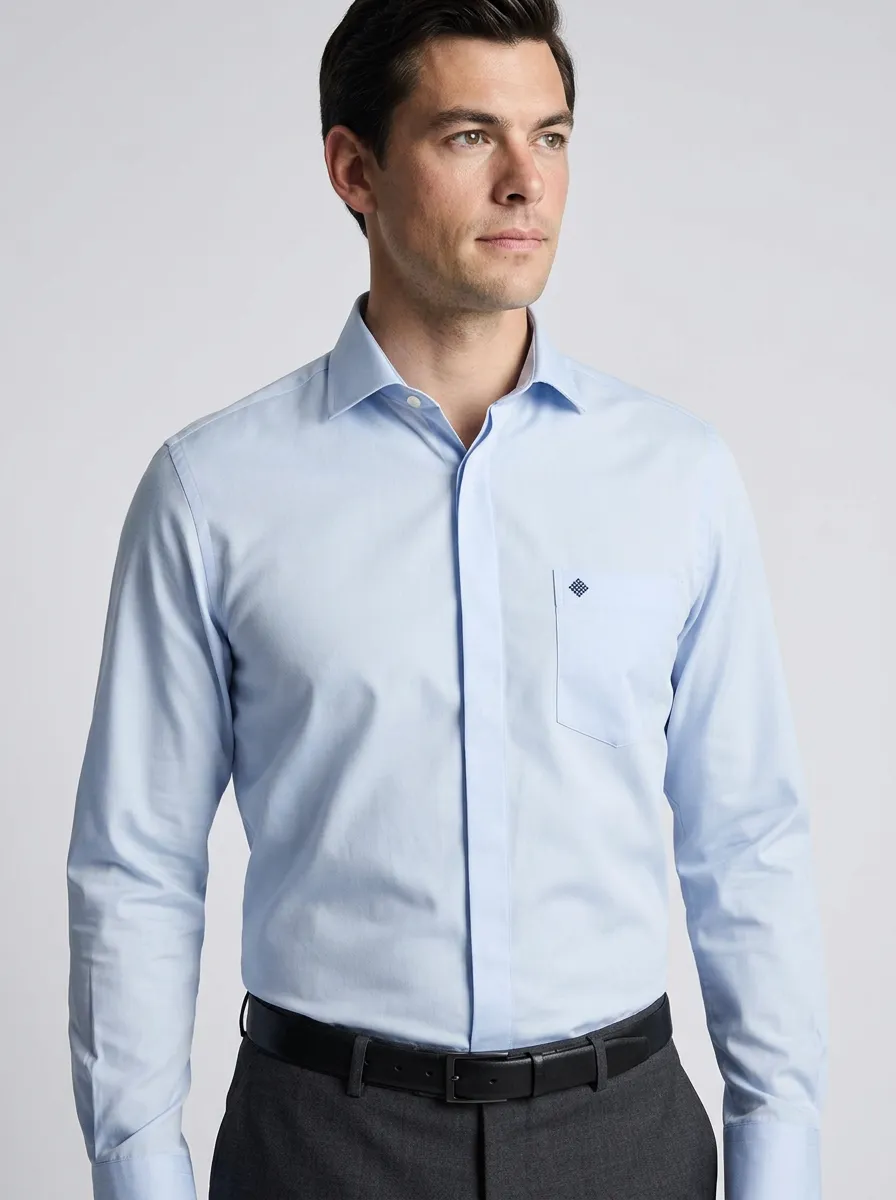 Men's Non-Iron Cotton Geometric Printed Accent Shirt