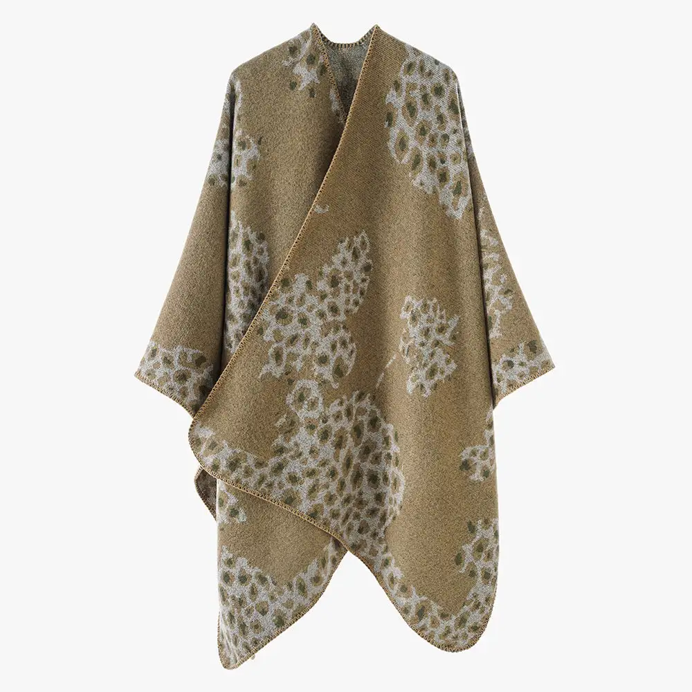 Jacquard Leopard Woven Wrap Scarf