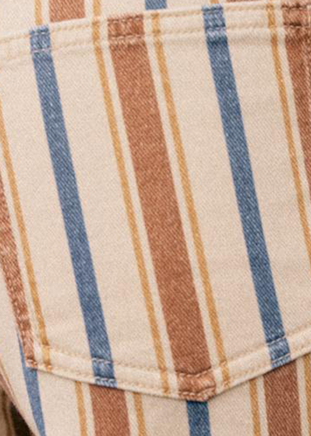 Striped Loose Flared Cropped Trousers