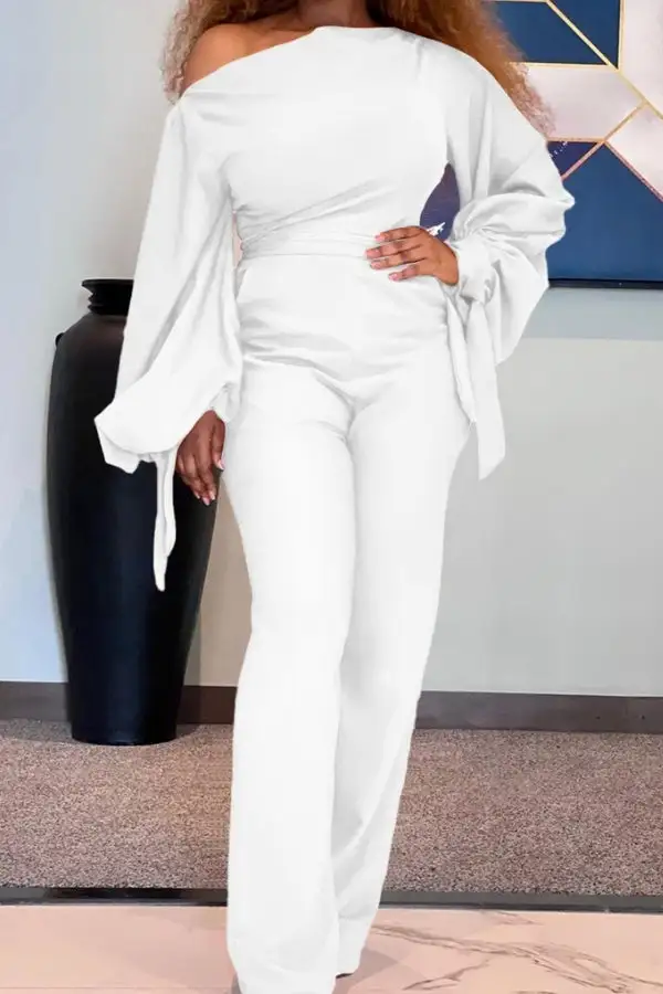 Slash Neck Tiered Sleeve Jumpsuit