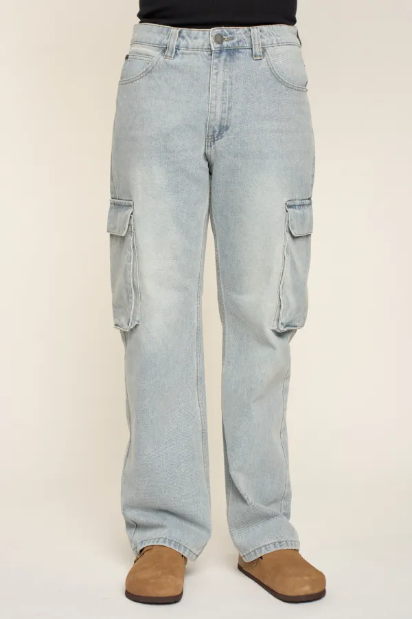 Men's Baggy Fit Cargo Denim Jeans