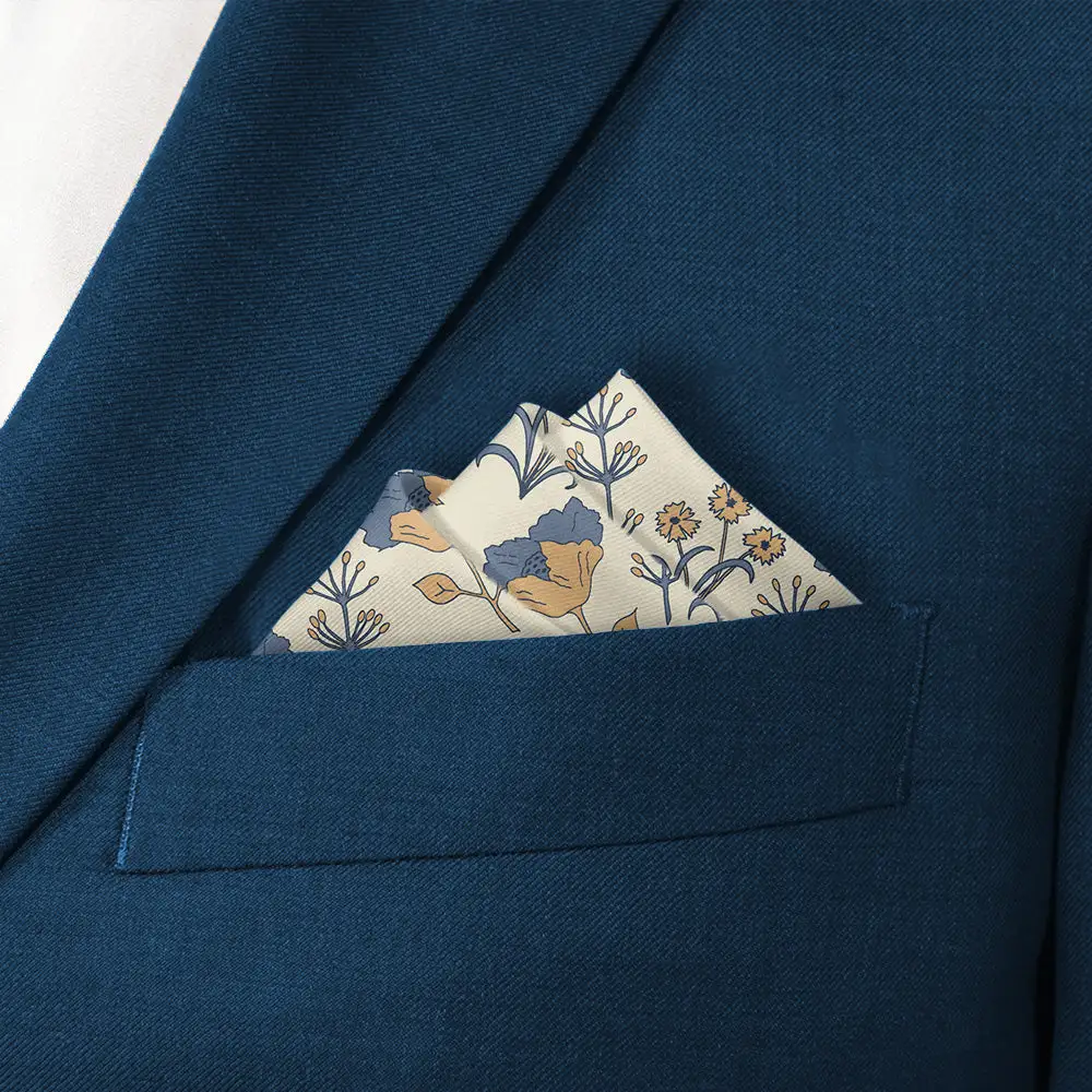 Contemporary Composed Floral Pocket Square