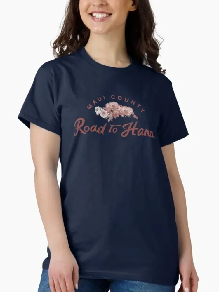 Women's fashionable letter-print round-neck short-sleeved T-shirt