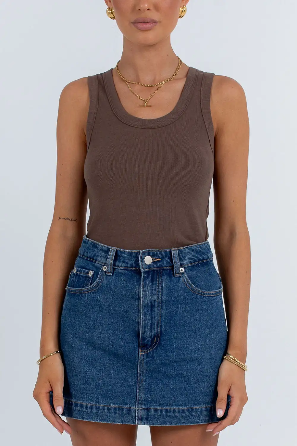 Soft Texture Relaxed Singlet Tank Top