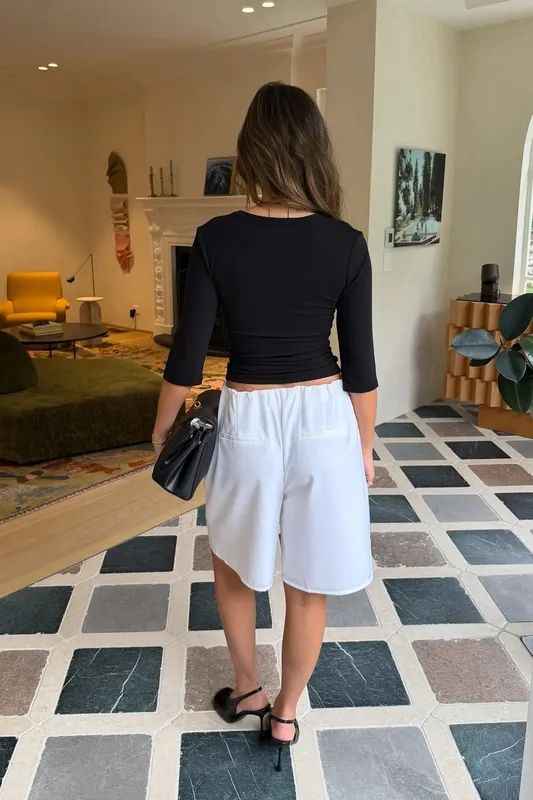 Ivory Tailored Bermuda Shorts