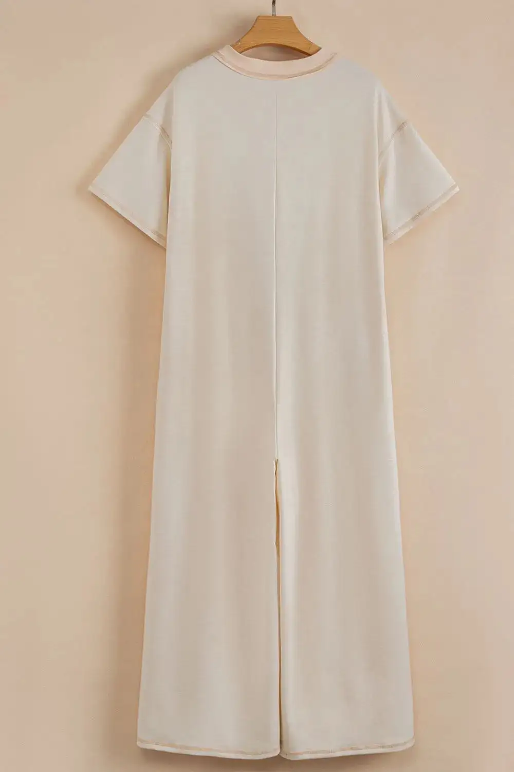 Pocket Front Short Sleeve Wide Leg Shorts