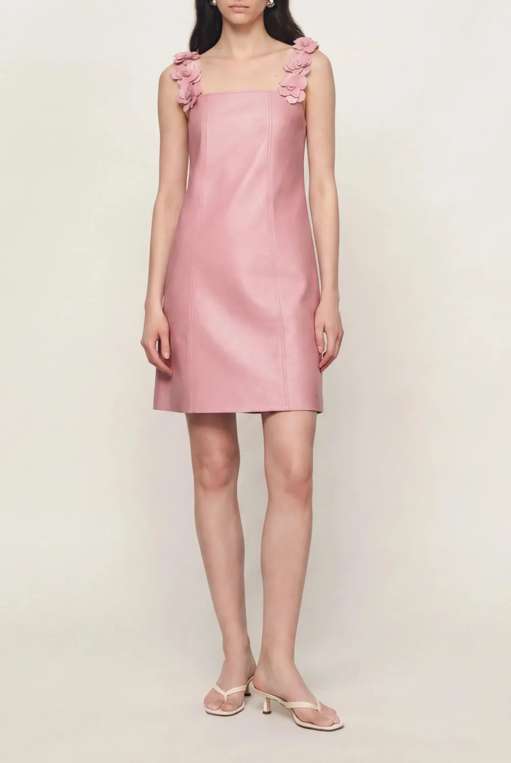 Strap Handcrafted Silk Wool Knit Midi Dress