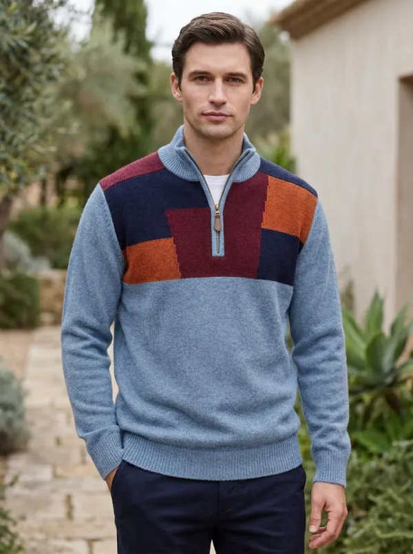 Half-Zip Colorblock Men's Half-Zip Sweatshirt