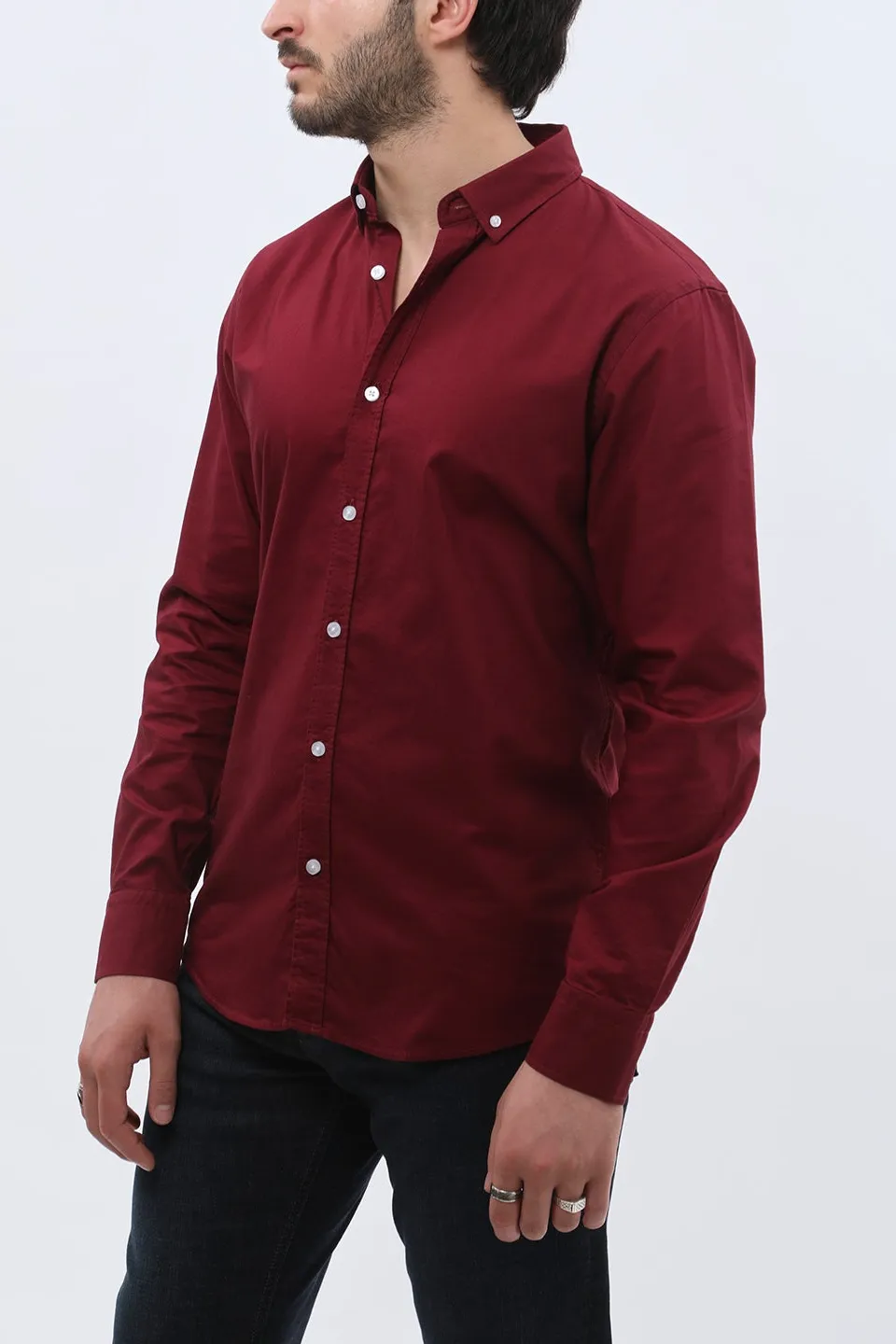 Relaxed Day Oxford Long Sleeve Cotton Men's Button Down Shirt