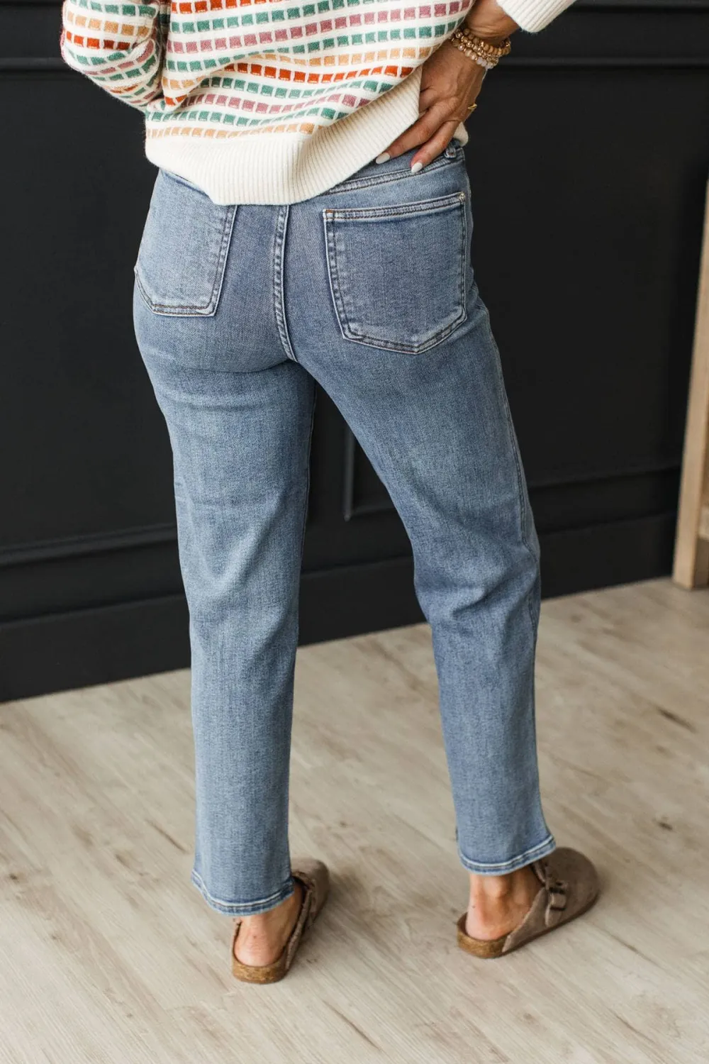 High-Rise Ankle Straight Leg Clean Finish Jeans