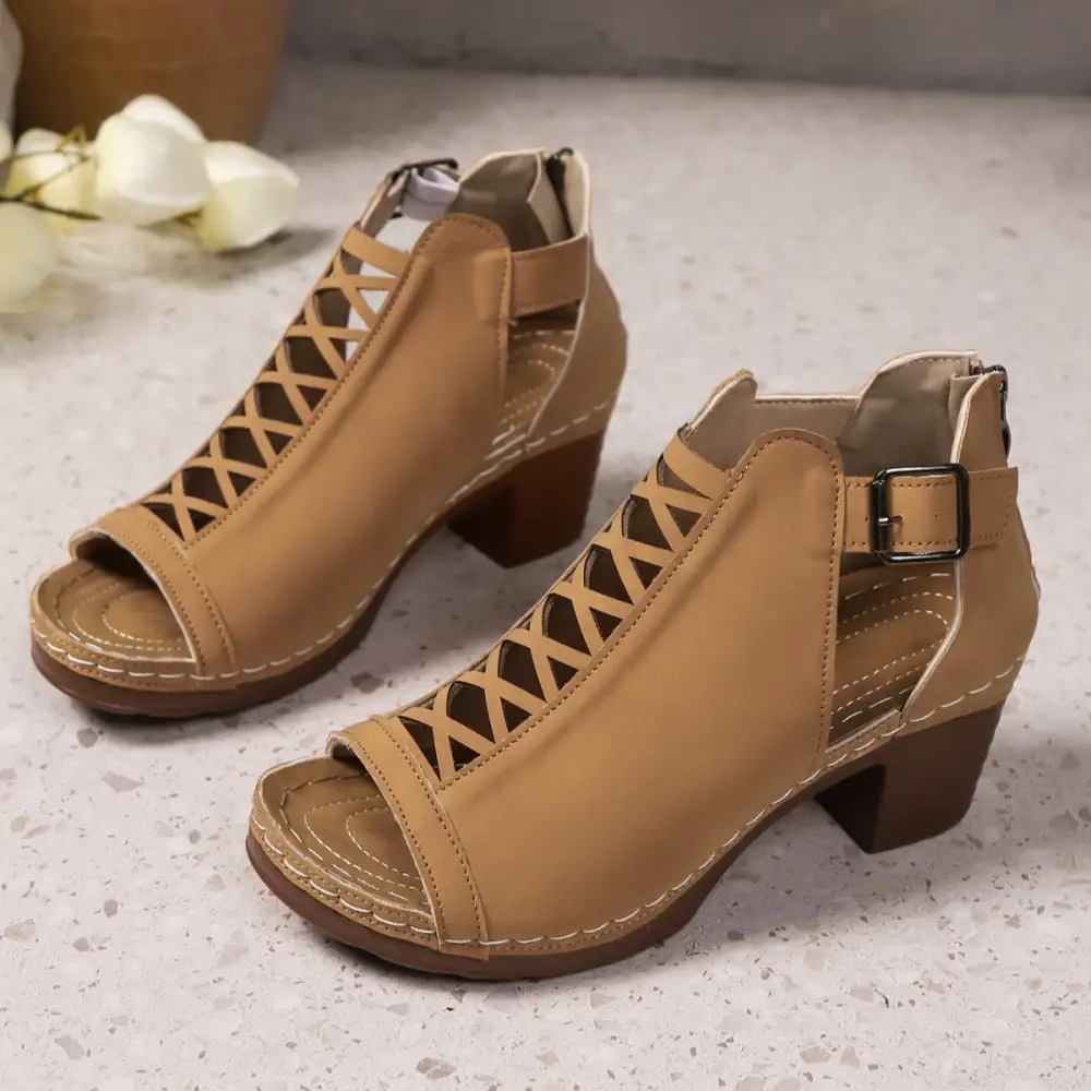 Lounge Open Toe Block Heels Sandals