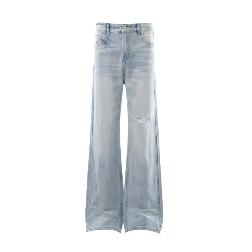 Modern Flare Washed Whiskered Denim Jeans