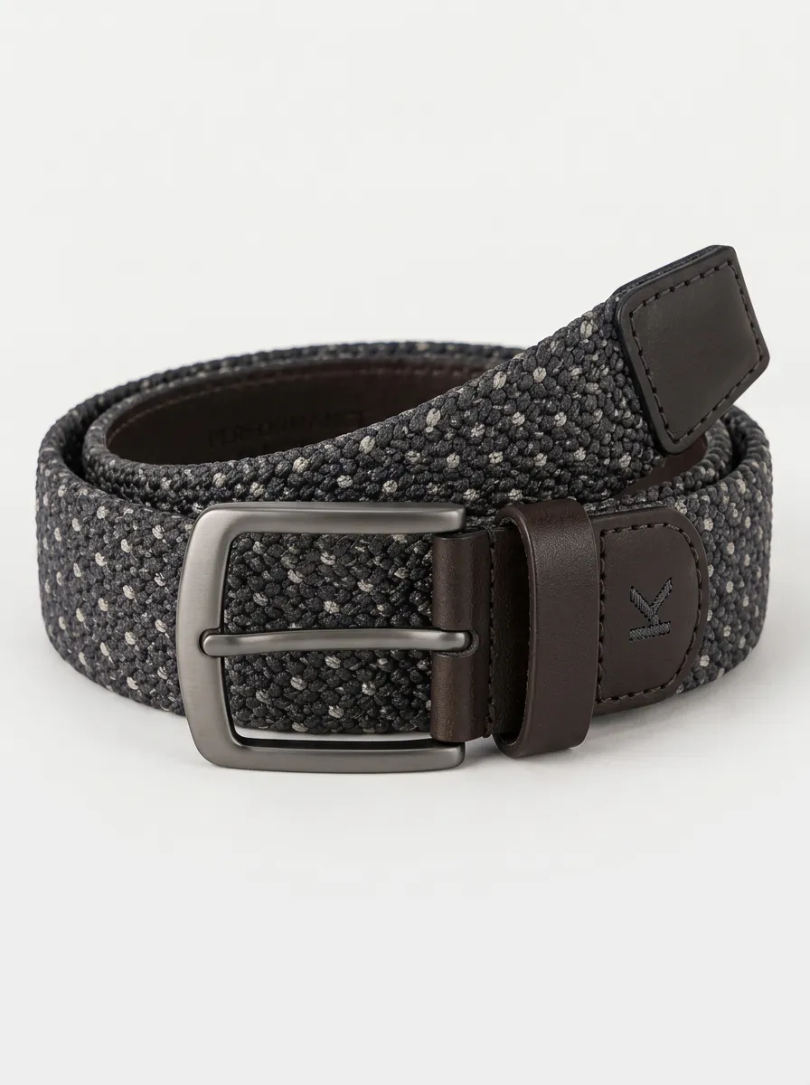 Men's Performance Summit Casual Grey Speckled Stretch Woven Belt