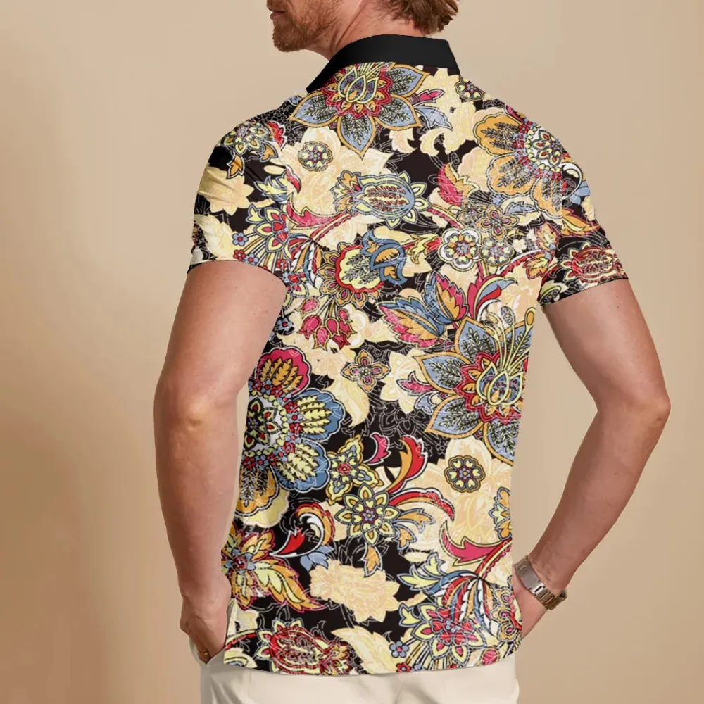 Short Sleeve Button Up Polo Shirt