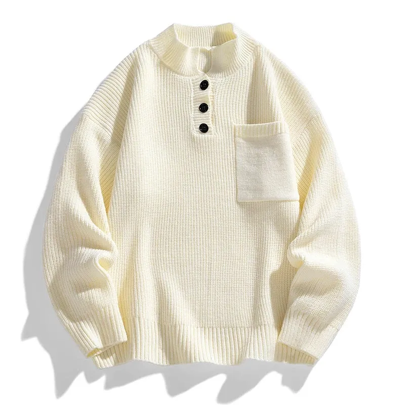 Button Knit Pullover