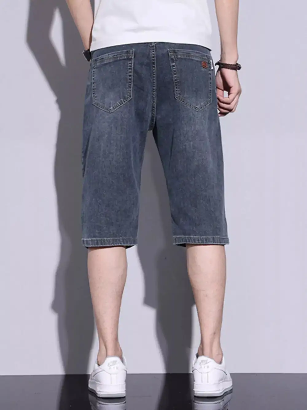 Men's Casual Washed Denim Shorts