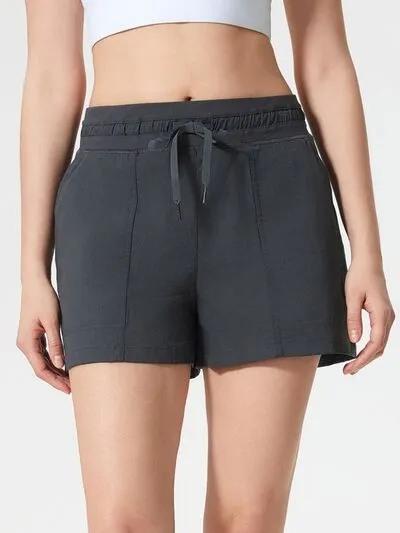 Drawstring Active Shorts With Pockets
