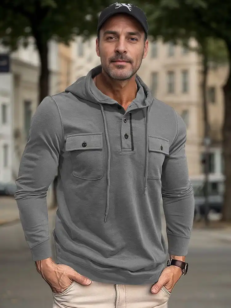 Casual Utility Inspired Hoodie T-Shirt