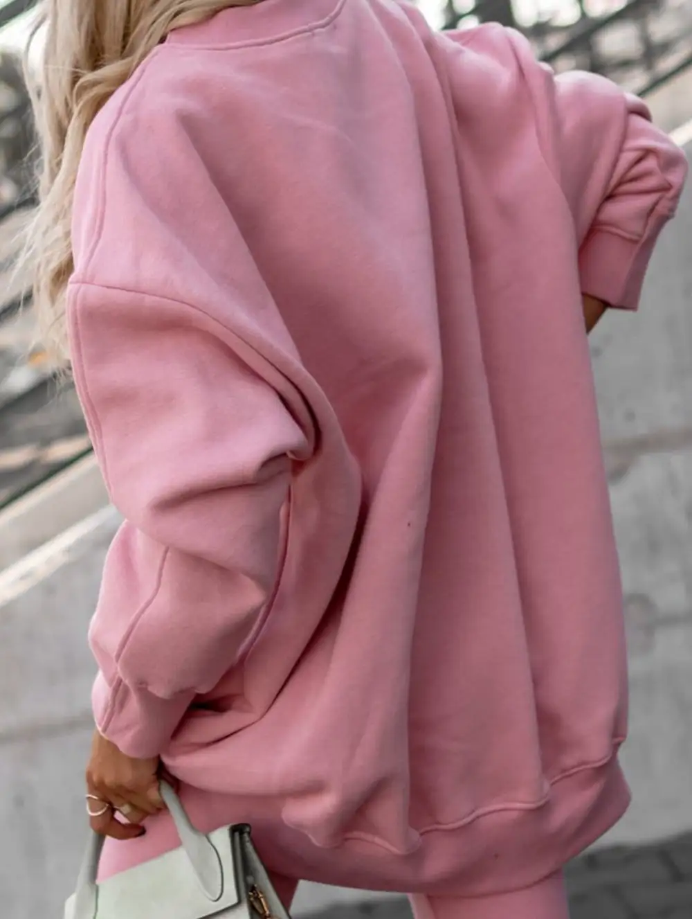 Crew Neck Irregular Sweatshirt Set