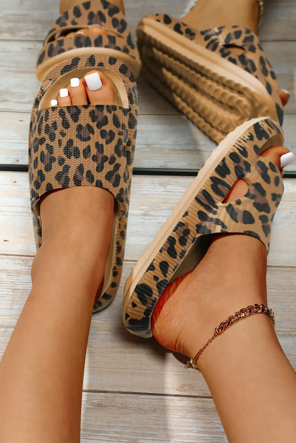 Print Thick Sole Slip On Slide Slippers