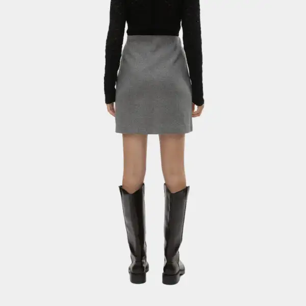 High Waist Zip Mini Skirt