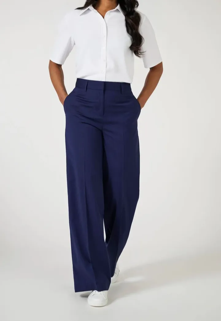 Women's Wide Leg High Waist Workwear Suit Trousers