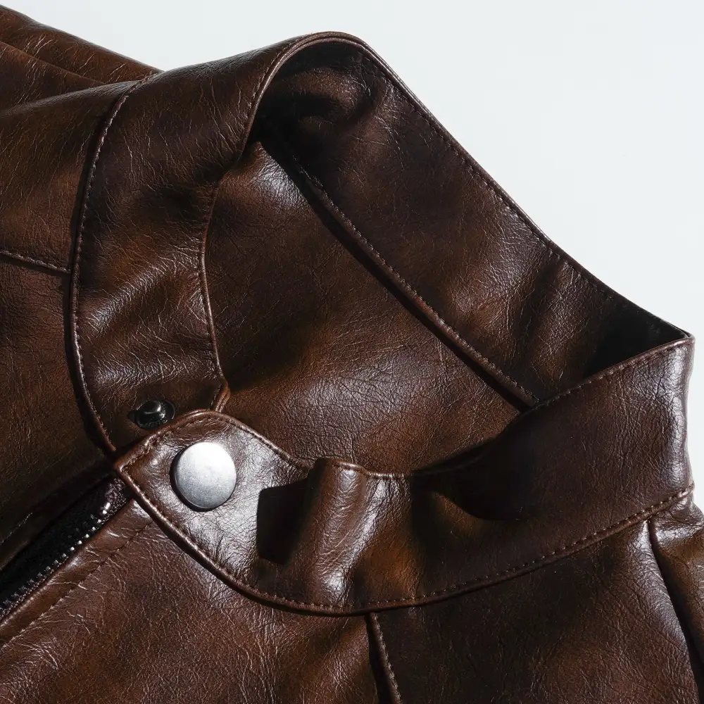 Textured Work Leather Jacket