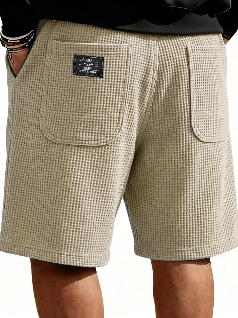 Textured Knit Double Pocket Shorts