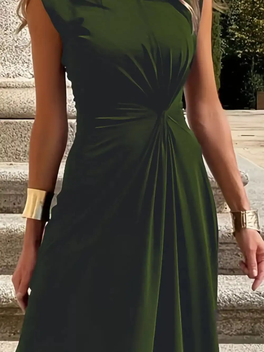 Round Neck Sleeveless Maxi Dress