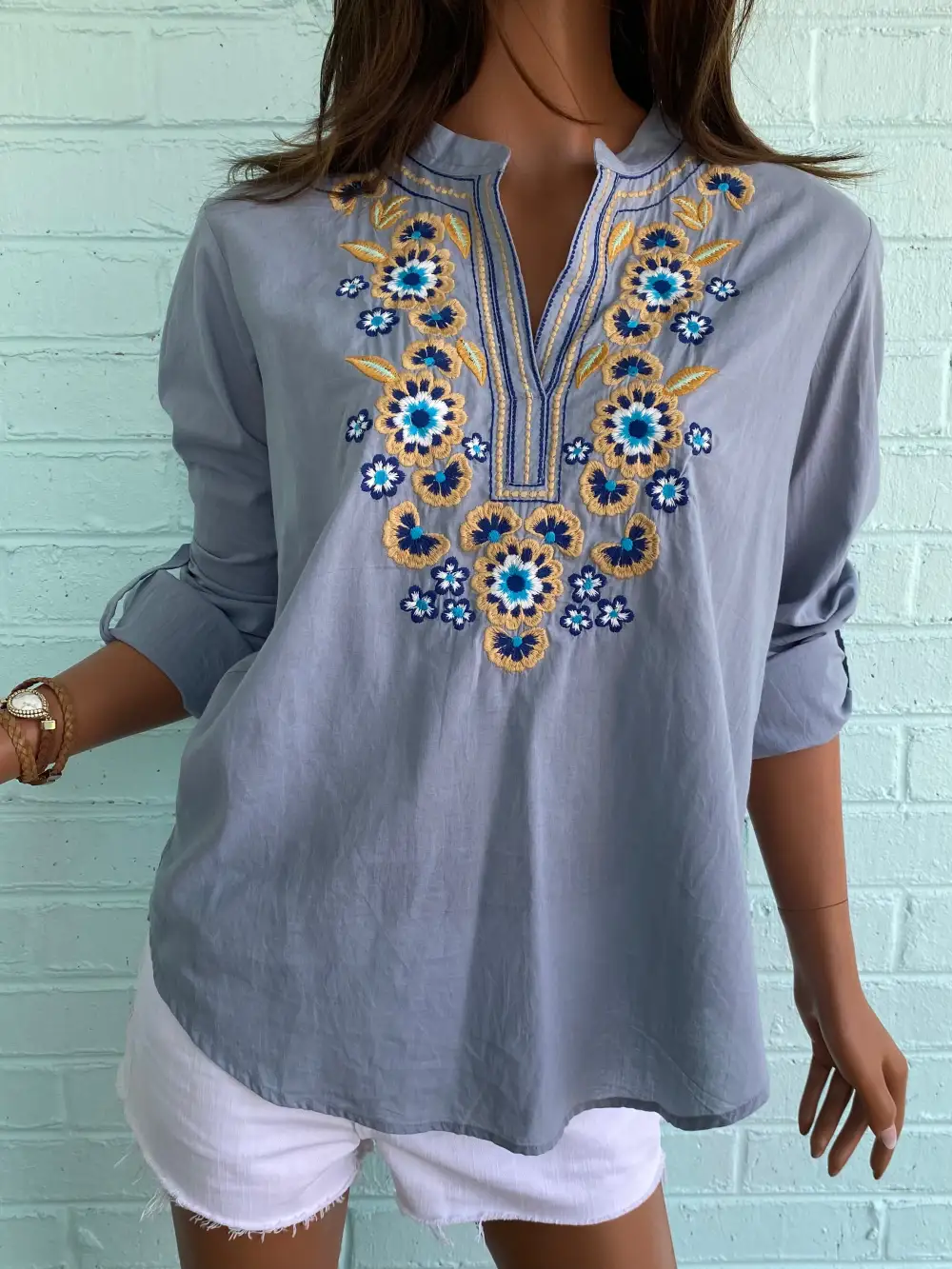 Embroidered Floral Tunic
