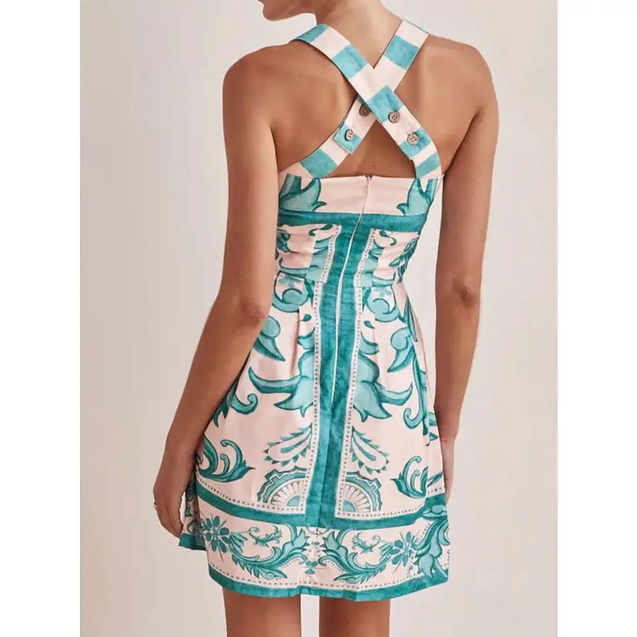 Everyday Printed Square Neck Mini Dress