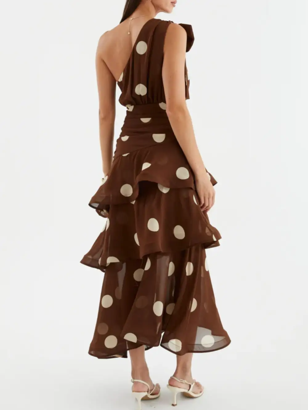 Polka Dot Ruffle Dress Casual