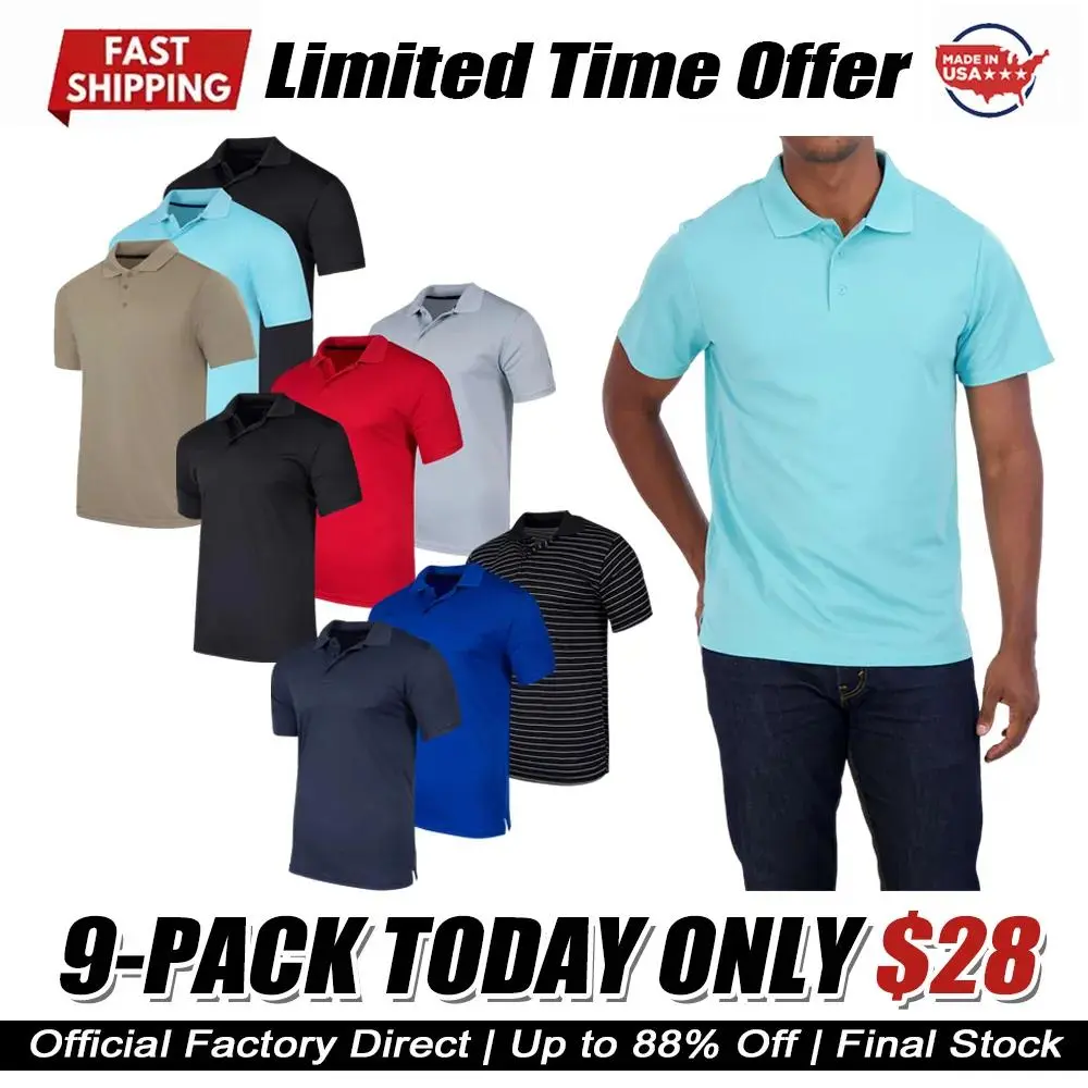 Men's Quick-Dry Short Sleeve Athletic Performance Polo Shirt (Available In Big & Tall)