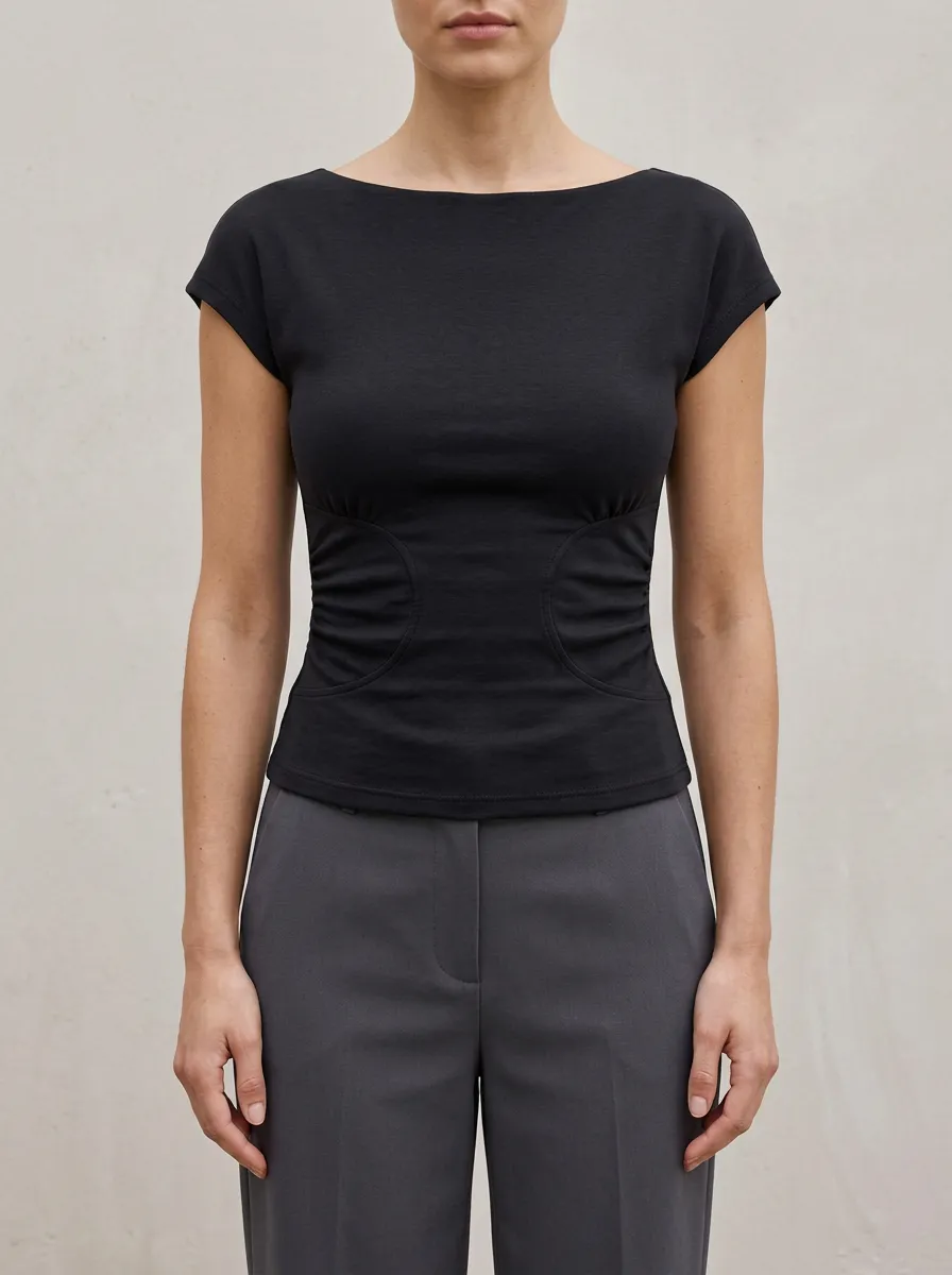 Refined Waist-Ruched Ruched Fitted Fitted Top