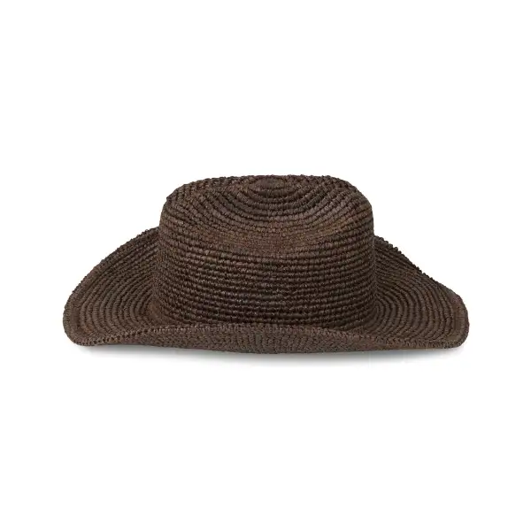 Hand Crochet Raffia Western Hat