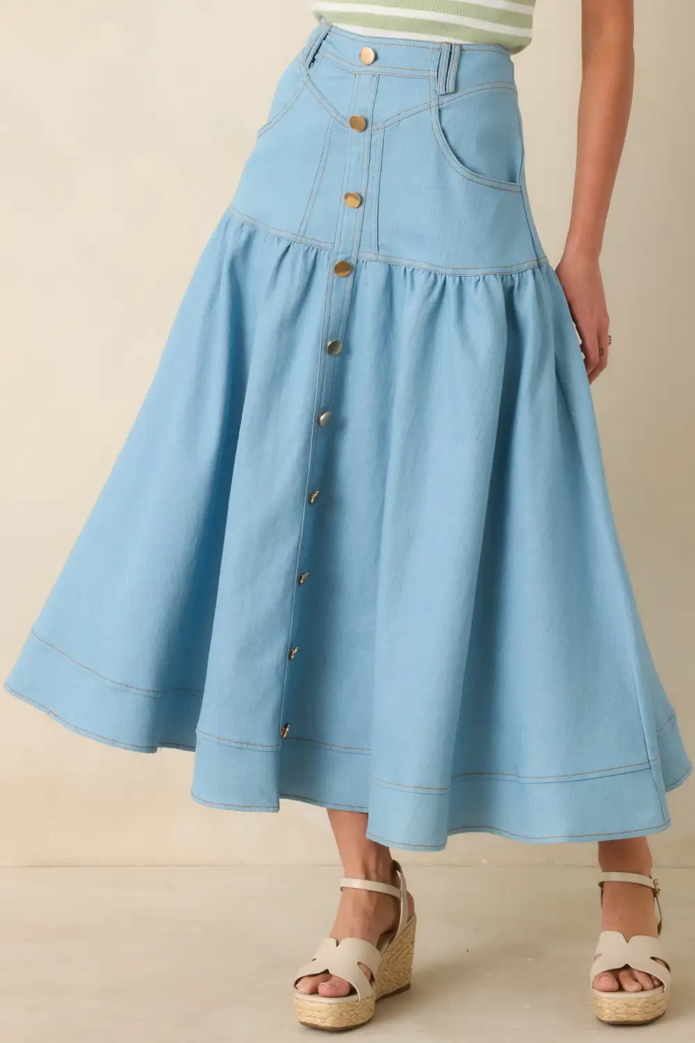 Cotton Polyester Maxi Skirt