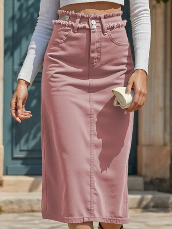 Slit Midi Skirt