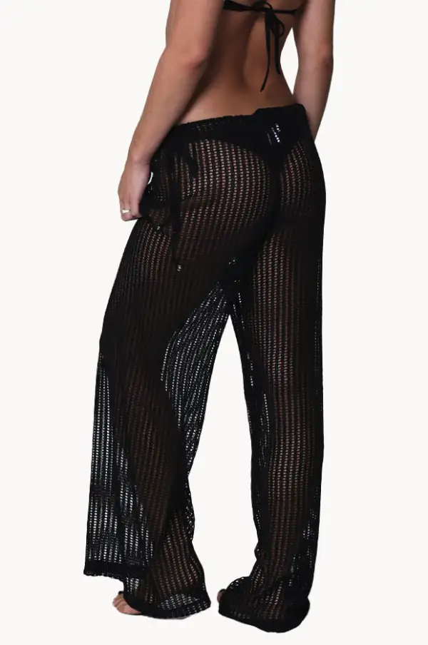 Transparent Crochet Relaxed Pants