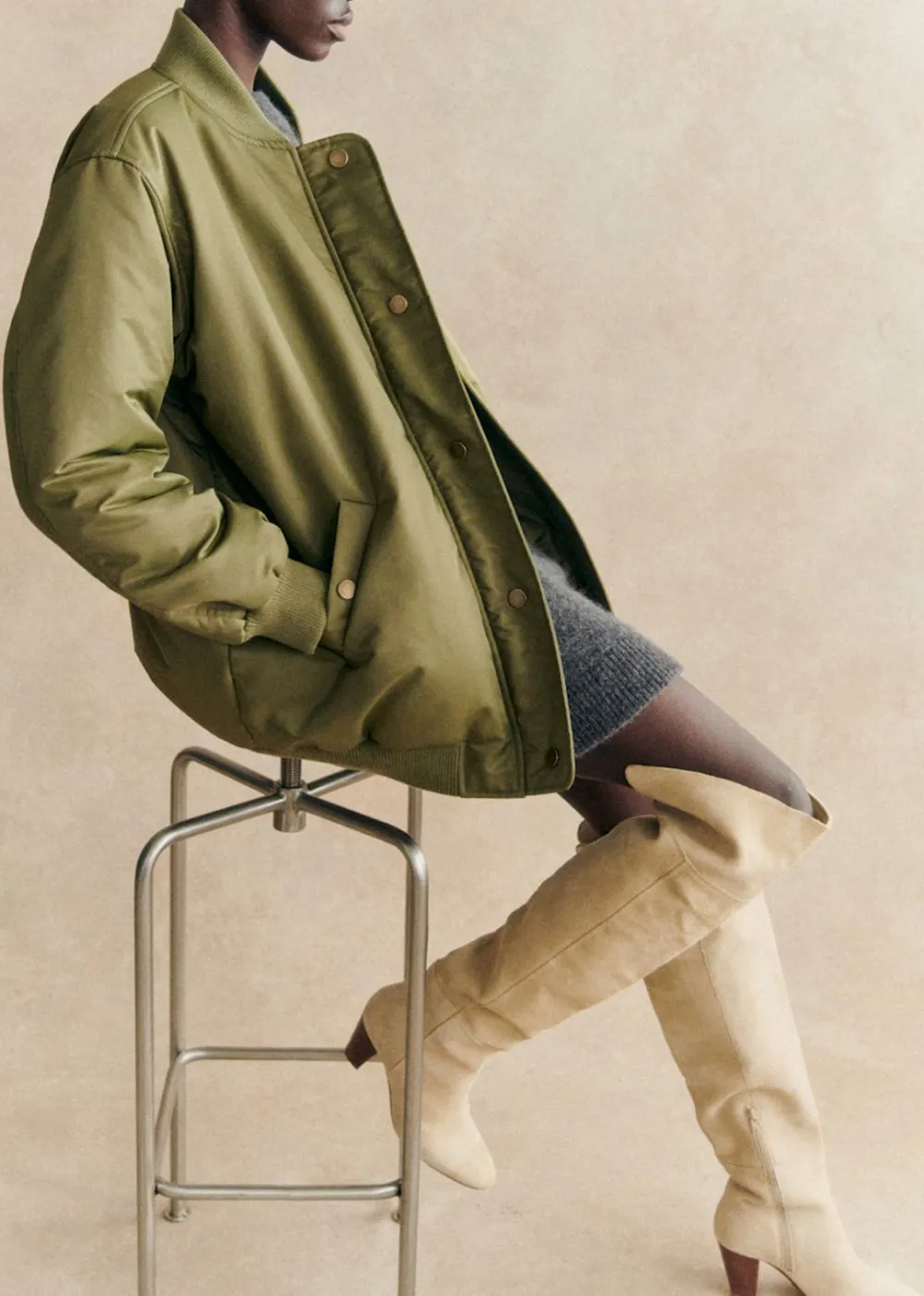 Green Bomber Coat