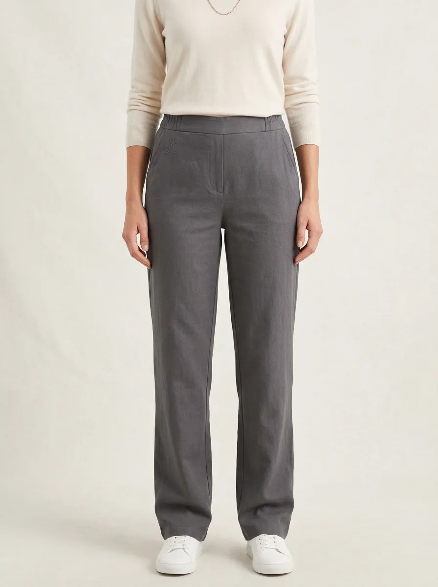 Women's Floral Elastic Waist Trousers