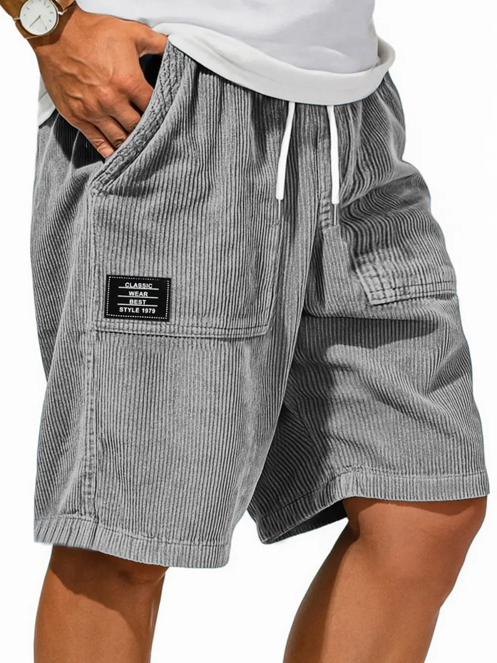 Structured Garment Washed Shorts