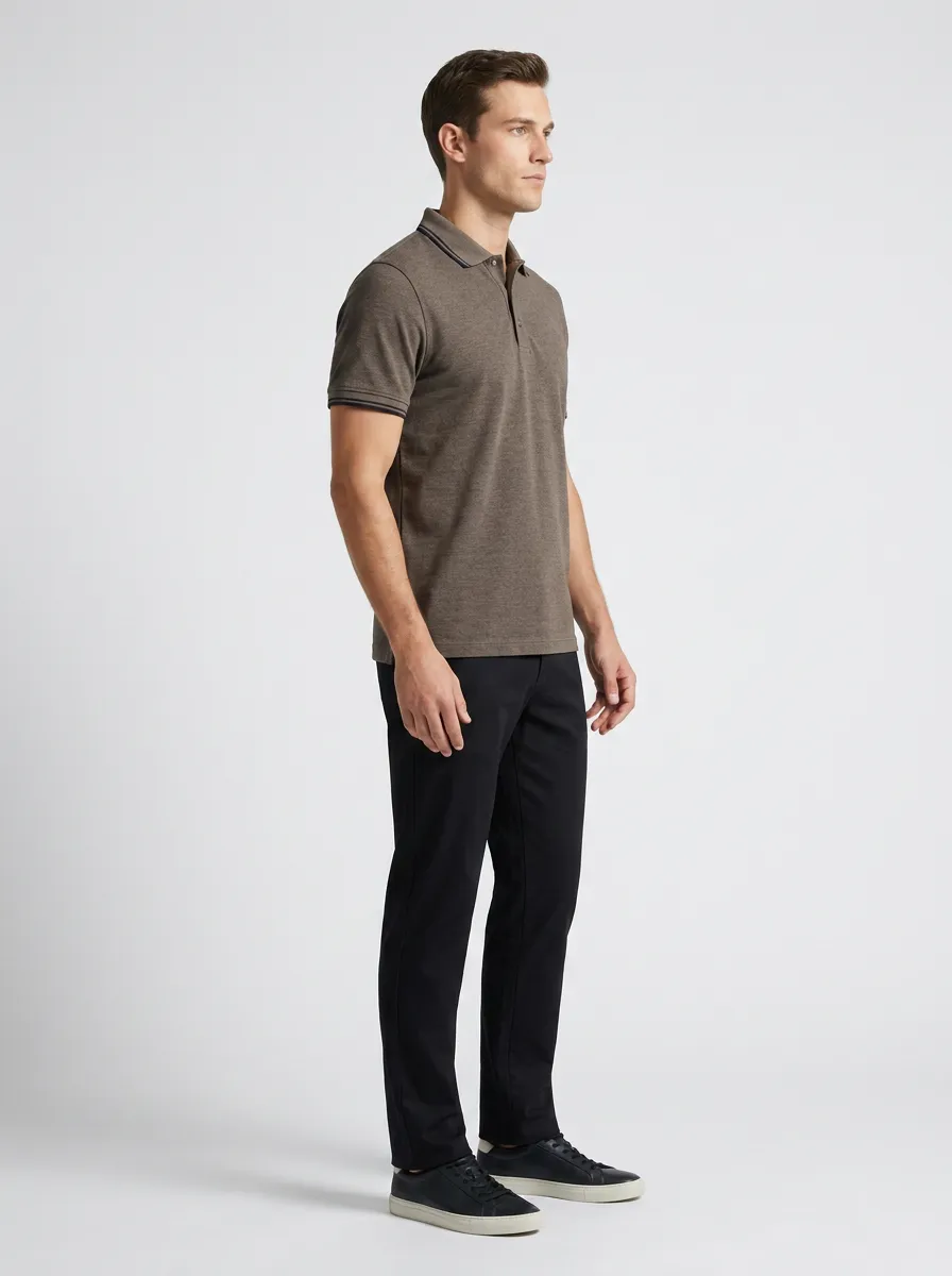 Modern Layered-Detail Men's Polo Shirt