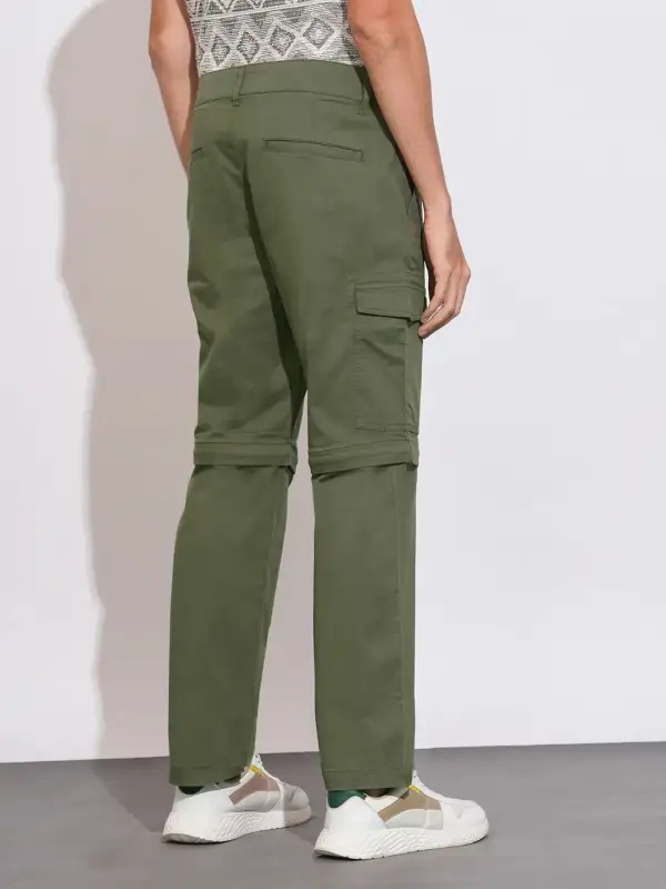 Slim-Fit Convertible Mid-Rise Cargo Trousers