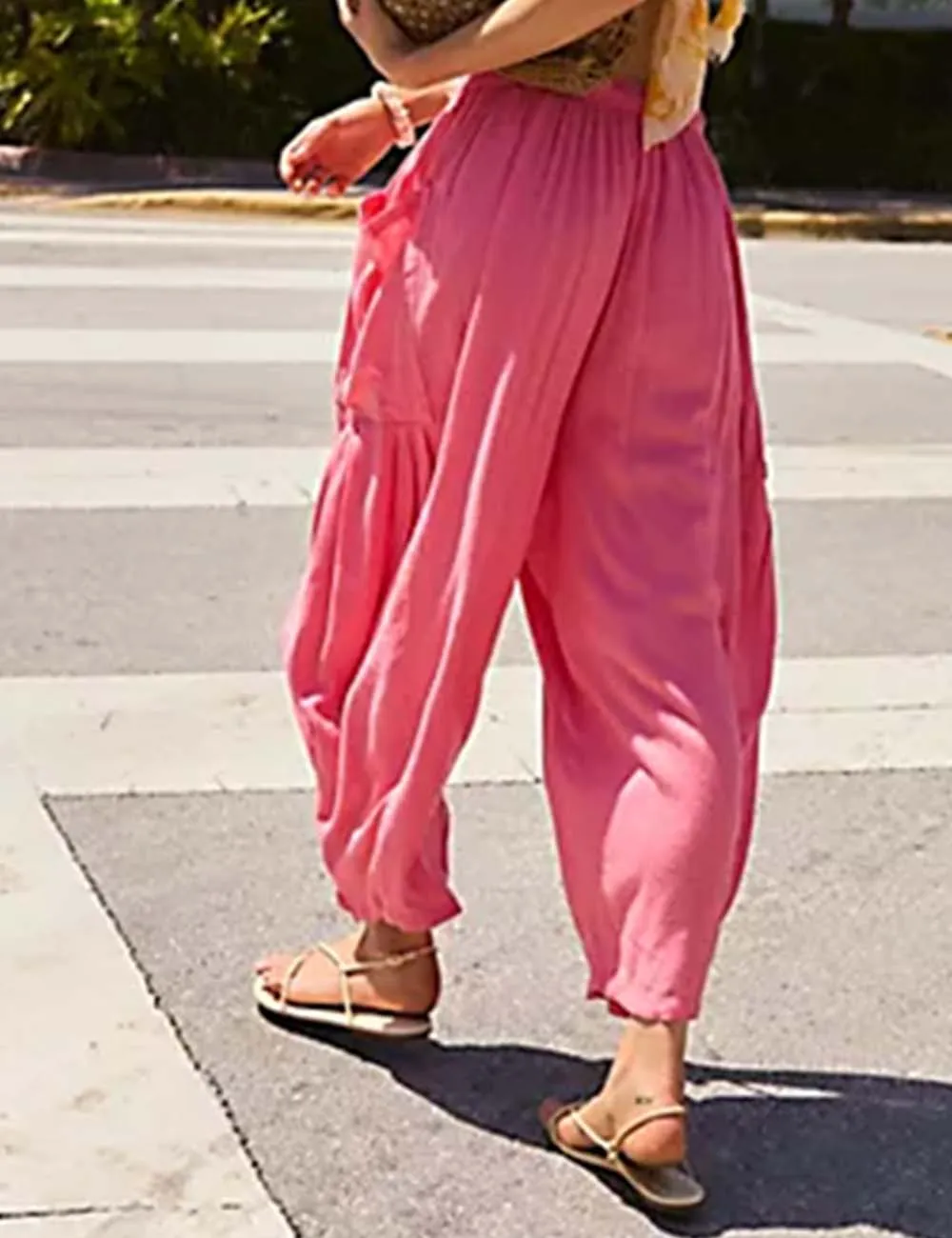 Elastic Waist String Tie Pocket Cozy Pants