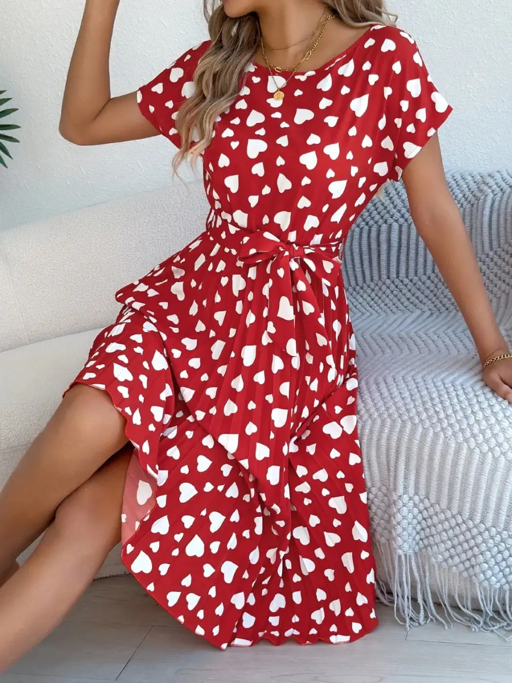 Everyday Tie Detail High Waist Dress