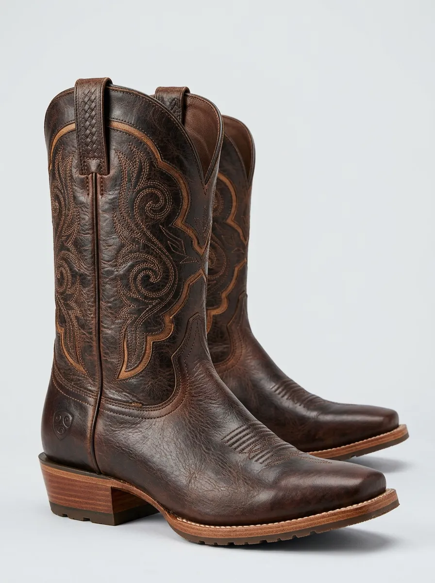 Men's Southwestern Inspired Western Cowboy Embroidered Cowboy Boots