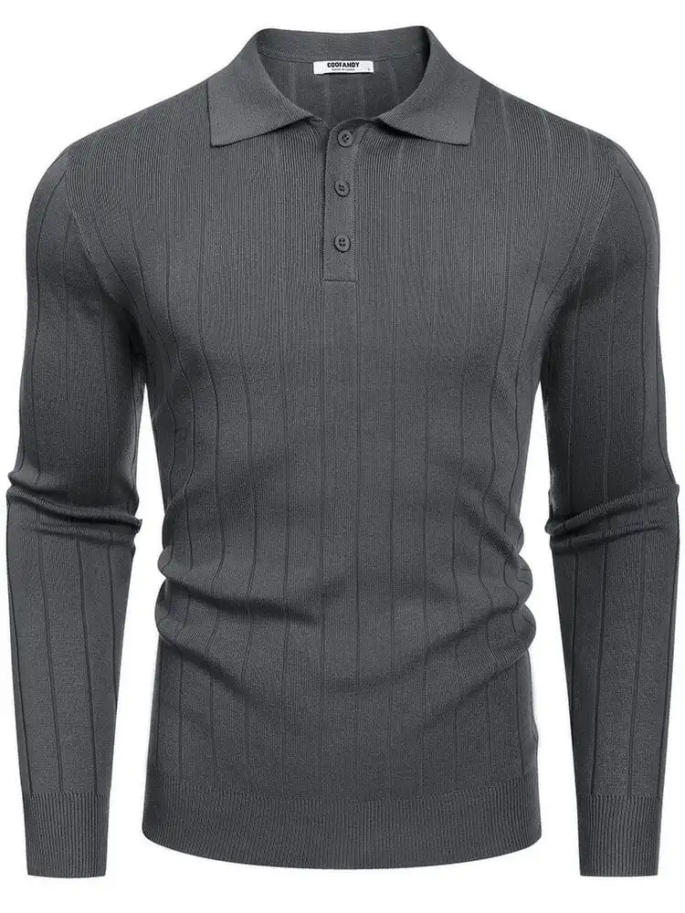 Casual Knit Polo Sweater Hoodie