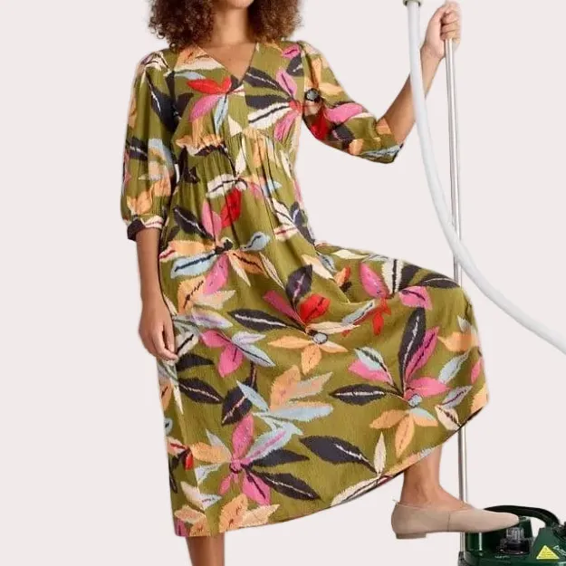 V-Neck Women's Midi Dress
